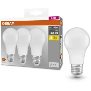 Ampoule LED Classic A60 - OSRAM - 9 W - E27 - Blanc chaud - Ensemble de 3Vendu pargalaxus