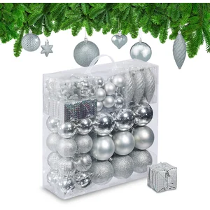 Relaxdays Boules de Noël, lot de 110, en plastique, D : 6 cm, décorati... pas cher