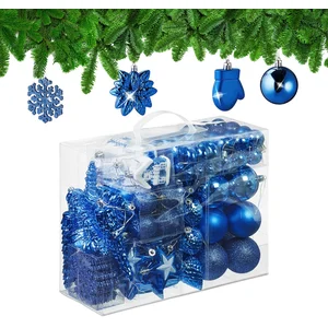Relaxdays Boules de Noël, lot de 100, en plastique, paillettes, mates,... pas cher