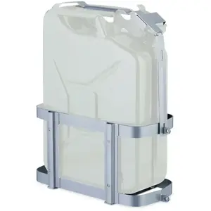 Relaxdays Support pour bidon d'essence de 10 et 20 l, verrouillable, pour voiture, moto, porte-bidon en fer, gris pas cher