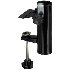 Relaxdays parasolhouder balkon - stokken 19-38 mm - staal - parasolklem - 15,5 cm - zwart pas cher