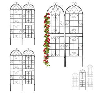 RELAXDAYS Treillis de jardin en lot de 6, métal, à planter, tuteur pour plantes grimpantes, 180 x 52 x 1,5 cm, noirVendu parbol