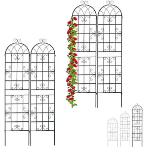 RELAXDAYS 4x klimplantenrek - zwart - metaal - plantensteun - plantenrek - 220 x 50 cmVendu parbol