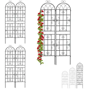 Comparateur de prix : RELAXDAYS Treillis de jardin en lot de 6, métal, à planter, tuteur pour plantes grimpantes,HxLxP : 220 x 52 x 1,5 cm, noir