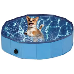 RELAXDAYS Piscine pour chiens, h x d : 20 x 80 cm, pliable, avec robinet de vida... pas cher