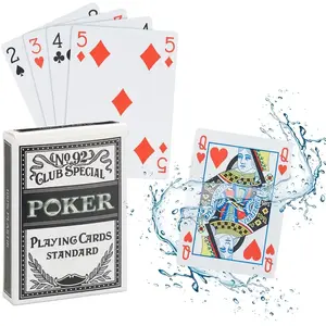 Relaxdays Cartes de poker en plastique, jeu imperméable, anti-déchirur...