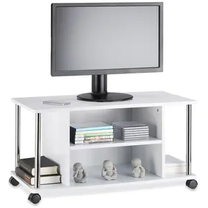 Relaxdays 10021865 Meuble TV, Bois MDF, Blanc, 41,5 x 80 x 40 cm pas cher