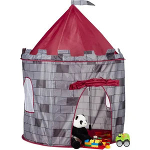 Relaxdays speeltent kasteel - jongens - 125x105x105 cm - binnen - buiten - grijsVendu parcdiscount