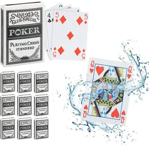 Relaxdays speelkaarten poker - set van 10 - pokerkaarten plastic - 540 kaarten - waterdicht