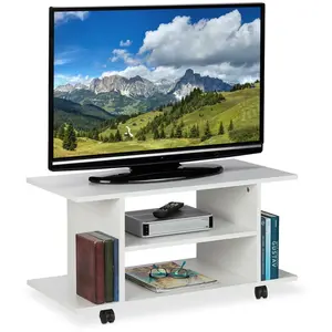 Meuble TV sur roues - RELAXDAYS - Blanc - Contemporain - 40x80x40cm pas cher