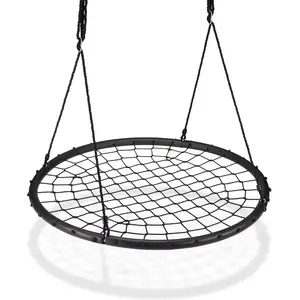 Comparateur de prix : Relaxdays Balançoire nid d'oiseau maille filet 120 cm à suspendre ajus...