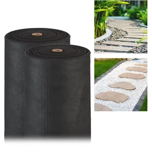 RELAXDAYS 2 x Unkrautvlies, 150 g/m², Pflanzenschutz, wasserdurchlässig, UV-beständig, reißfester Gartenvlies, je 50 m, schwarzVendu parbol