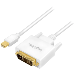 LogiLink Câble adaptateur Mini DisplayPort - DVI, blanc pas cher