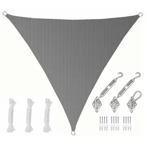 Amanka 2x2x2 Voile d'Ombrage Triangulaire Respirante - Toile de Jardin UV avec Fixation pas cher