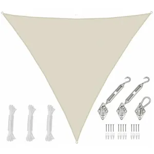 Amanka 5x5x5 Voile d'Ombrage Triangulaire Étanche - Toile de Jardin avec Fixation Inox pas cher
