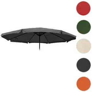 Mendler Toile Pour Parasol Meran Pro, Parasol De Marché Gastronomique Avec Volant Ø 5m, Polyester   Anthracite pas cher