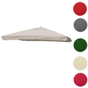 Mendler Revêtement Pour Parasol De Luxe Hwc-A96 Avec Volant, 3 X 3 M (Ø4,24 M) Polyester 3kg   Crème-Gris pas cher