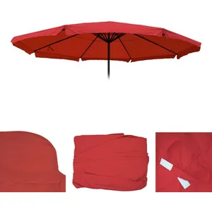 Mendler Toile Pour Parasol Meran Pro, Parasol De Marché Gastronomique Avec Volant Ø 5m, Polyester   Bordeaux pas cher