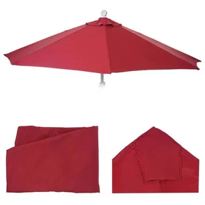 Mendler Housse De Rechange Pour Parasol Demi-Rond Parla, Housse De Rechange Pour Parasol, 300cm Tissu/Textile Uv 50+ 3kg   Bordeaux pas cher
