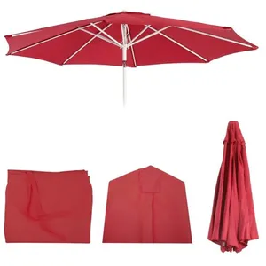 Mendler Housse De Rechange Pour Parasol N18, Housse De Parasol De Rechange, Ø 2,7m Tissu/Textile 5kg   Rouge pas cher