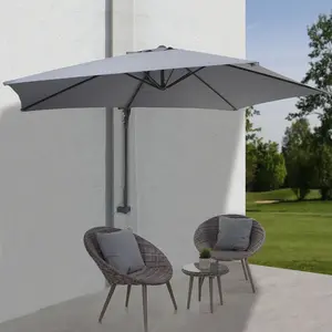 Comparateur de prix : Mendler Parasol mural Casoria - - 3m - inclinable gris