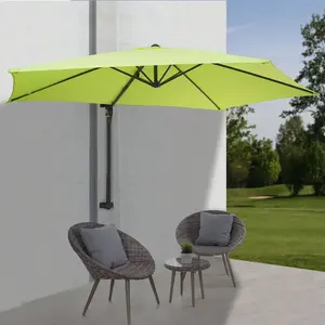 Mendler Parasol mural Casoria, parasol déporté pour le balcon, 3m, inclinable ~ vert limon pas cher