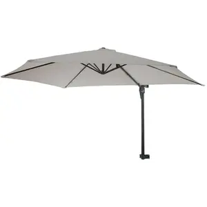Mendler Parasol de mur Casoria - Gris - 3m inclinable - Toile 100% pol... pas cher