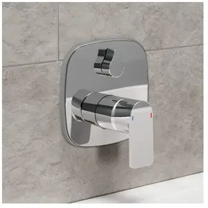 Hansa, Robinetterie de salle de bains, STELA Set de montage final pour bain/douche, rosace soft edge, chrome, 87849173, 87849173