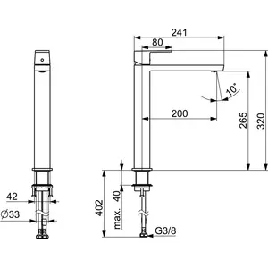 Hansa Stela Robinet de lavabo monocommande pour vasques, 57102273
