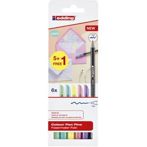 edding pointe marqueur fibre 1200 pointe pastel ronde 1 mm étui de 6 couleurs assorties pas cher