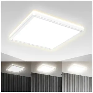 B.K.Licht - LED Plafonniére - dimbaar - met indirect licht - led paneel - l: 29.3cm - 4.000K - 18W pas cher
