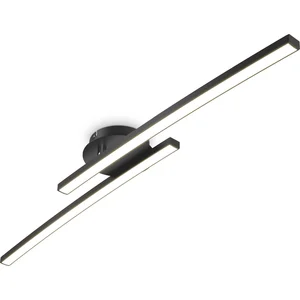 B.k.licht - i Plafonnier 12W, 2 platines led pivotantes, 3000K blanc chaud, noir, 1100 lumen pas cher