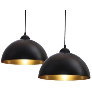 B.K.Licht - Hanglampen - zwart gouden - 2 stuks - excl. E27 lichtbron pas cher