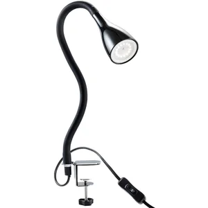 Lampe de table à pince LED dimmable B.K.LICHT - Sirius - Noir - 5W - 400 Lumen pas cher