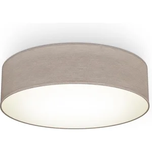 B.K.LICHT Plafonnier textile taupe 2 douilles E27 rond Ø38cm éclairage plafond salon salle à manger chambre pas cher