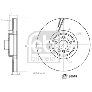 FEBI BILSTEIN Disque de frein avant gauche pour BMW: Série 7, X7, Série 8, X5, X4, X6 (Ref: 180018) pas cher
