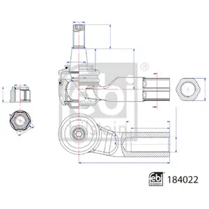 FEBI BILSTEIN Rotule de direction pour SKODA: Superb, Octavia & VOLKSWAGEN: Caddy, Passat, Tiguan & CUPRA: Formentor, Leon & AUDI: A3 (Ref: 184022)