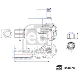FEBI BILSTEIN Rotule de direction pour SKODA: Superb, Octavia & VOLKSWAGEN: Caddy, Passat, Tiguan & CUPRA: Formentor, Leon & AUDI: A3 (Ref: 184020)
