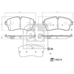 FEBI BILSTEIN Plaquettes de frein X4 pour JAGUAR: E Pace & LAND ROVER: Discovery, Range Rover (Ref: 178214) pas cher