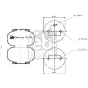 FEBI BILSTEIN Soufflet à air, suspension pneumatique (Ref: 101268)