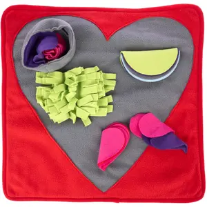 TIAKI Tapis renifleur coeur 50x50cm, rouge chien pas cher