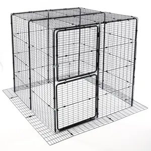 TIAKI Enclos d'extérieur, noir pour chat - L 160 x l 160 x H 162 cm pas cher