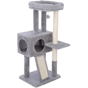 Arbre à chat moyen gris zooplus Basics chat pas cher