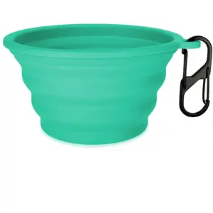 Gamelle de voyage en silicone TIAKI , turquoise pour chien et chat - 5... pas cher