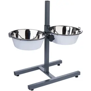 TIAKI gamelle double avec support réglable 2x1600ml, 21cm gamelle pour chien pas cher