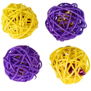 Lot de balles en osier TIAKI pour chat - lot de 4 balles pas cher