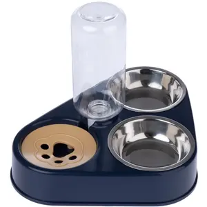 Gamelle triple TIAKI avec distributeur d'eau pour chat et petit chien ... pas cher