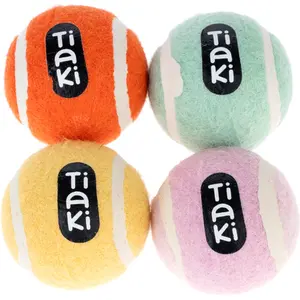 Lot de 4 balles de tennis pour chiens de TIAKI env. Ø 5 cm, pour chienVendu parzooplus-be