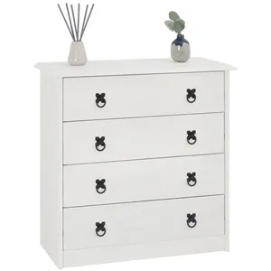 CARO-MÖBEL Commode en pin RESIDENCIA 4 grands tiroirs buffet bahut vai... pas cher