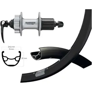 Roue arrière disque alu Wiener Ryde Rival 19 Disque 6/32Tr Br Deore - noir/argent - 29" pas cher